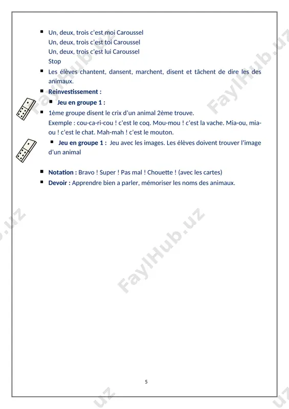 fiche pédagogique 1-sinf -animaux - Page 5