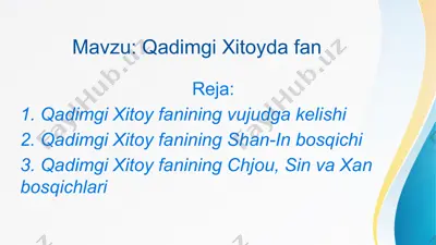 qadimgi xitoyda fan — PPTX