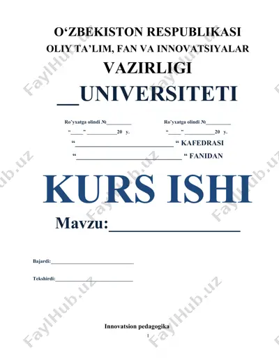 innovatsion pedagogika — DOCX