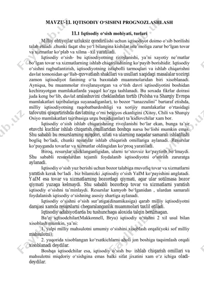 iqtisodiy o‘sishni prognozlashlash — PDF