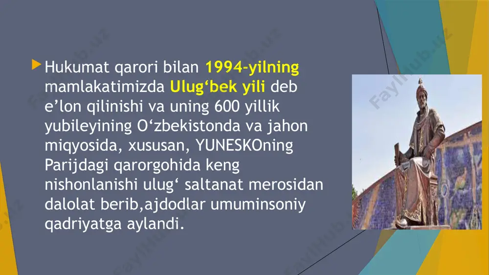 ir jildligidan “hadislar” kitoblari, bir qancha asar va boshqa din olimlarining asarlari minglab nusxada chop etildi. qur'on sakkiz marta, umumiy tiraji bir million nusxada qayta nashr etilgan. musulmonlarning muqaddas kitobi 1992-yilda alouddin mansur tomonidan oʻzbek tiliga tarjima qilinib, umumiy tiraji 300 ming nusxada uch marta nashr etilgan boʻlsa, 2004-yilda toshkent islom universitetida shayx abdulaziz mansur sharhlari bilan qurʼon tarjimasini tayyorlab, chop ettirgan. o‘zbekiston musulmonlariga davlatning bevosita ko‘magida har yili muqaddas haj va umra ziyoratlarini bajarish imkoniyati berildi. sovet davrida yurtimizdan bor-yo‘g‘i 3-4 nafar fuqaro haj ziyoratini ado eta olgan bo‘lsa, 2016-yilga kelib har yili 5 mingdan ortiq yurtdoshimiz haj ziyoratini ado qilib qaytdi. albatta, axloqiy va ma’naviy poklanish, qadriyatlarni tiklash bir kunning ishi emas, bu izchil mehnatni talab qiladi. o‘zbekiston vazirlar mahkamasining “imom abu mansur al-moturidiy tavalludining 1130 yilligini nishonlash to‘g‘risida”, “burxoniddin al-marg‘inoniy hijriy tavalludining 910 yilligini nishonlash to‘g‘risida”gi qarorlari buning yorqin tasdig‘idir. 2003-yilda esa abdulxoliq g‘ijduvoniy tavalludining 900 yilligi …