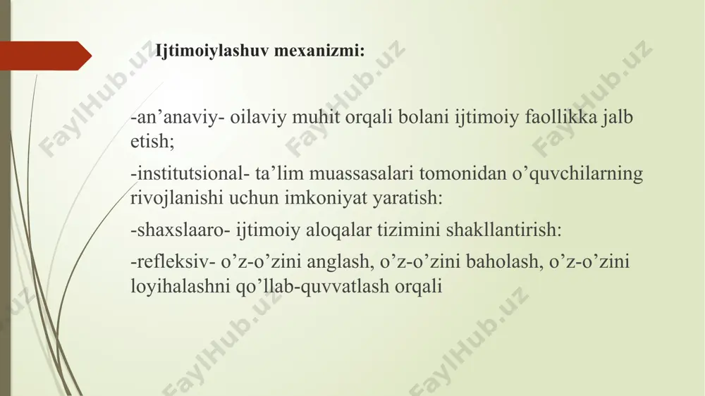 shaxsning rivojlanishi, tarbiyasi va ijtimoiylashuvi - Page 5