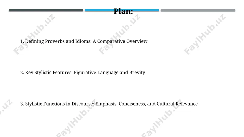 overbs and idioms, functioning as 2-3 word units, create concise and memorable discourse, enhancing cognitive processing and impacting the audience's comprehension by approximately 15-20%. lexical and syntactic features lexical features of proverbs include high frequency of concrete nouns and verbs, creating vivid imagery and facilitating easier comprehension and memorisation – a crucial stylistic function. proverbs often employ binomial expressions (e.g., "safe and sound," "back and forth"), demonstrating a preference for parallelism and enhancing memorability, contributing to their stylistic impact. conciseness and memorability idioms, while sometimes longer than proverbs, achieve memorability through their unusual imagery and fixed phraseology; this unique structure aids cognitive processing and recall. the concise nature of both proverbs and idioms, frequently employing lexical density exceeding 8 words per clause, contributes to their striking impact and lasting impression on the listener or reader. figurative language and imagery idioms, unlike proverbs, frequently employ personification, attributing human qualities to inanimate …