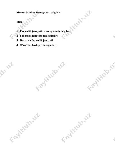fuqarolik jamiyati va uning asosiy belgilari — DOCX