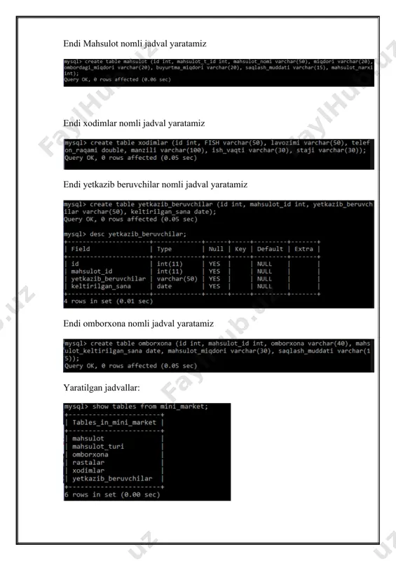 sql tilida jadvallar yaratish, o‘zgartirish va o‘chirish - Page 5