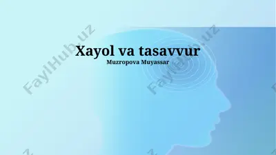 xayol va tasavvur — PPTX
