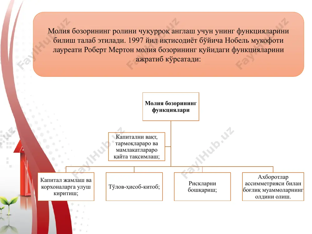 moliya bozorlarining iqtisodiyotdagi o'rni va vazifalari - Page 5