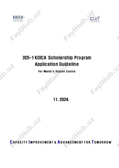 capacity improvement & advancement for tomorrow scholarship program application guidelines for master’s degree course — PDF