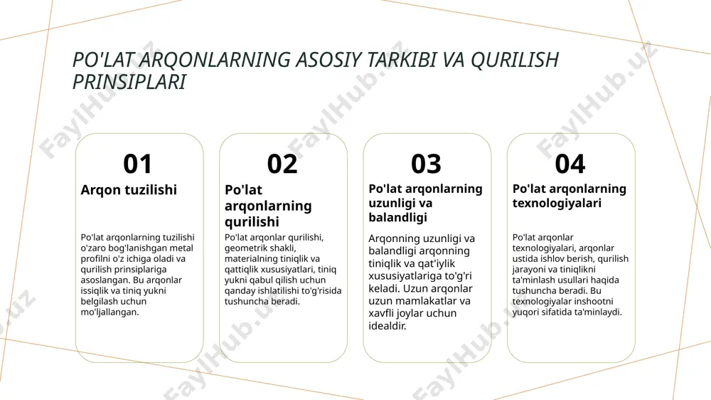 t arqonlarining eng mashhur loyihalari - po'lat arqonlarining eng mashhur va innovatsion loyihalari, ularning dizayni va inshootlarida qanday qulayliklar mavjudligi. po'lat arqonlar zamonaviy qurilmasidagi roli po'lat arqonlar zamonaviy qurilmasidagi roli juda muhimdir. ular zamonaviy inshootlarni yaratishda katta ahamiyatga ega. po'lat arqonlar binoning tuzilishi va kuchli moliyaviy xususiyatlarni ta'kidlash uchun keng qo'llaniladi. photo by vizag explore on unsplash zamonaviy po'lat arqonlarining tarixiy o'rniga ta'sir 1 tarixdagi asarlar zamonaviy po'lat arqonlarining tarixiy o'rniga ta'sir, qadimiy asarlar ustida o'zaro munosabatlarni o'rganishga imkon beradi, arxeologik topishmoqda yangiliklar kiritadi. 2 madaniy merosiylar po'lat arqonlar, madaniy merosiylar bilan bog'liq, ularning zamonaviy madaniyatdagi o'rnini ta'kidlaydi va o'ziga xosliklarini namoyish etadi. 3 texnologiyalarning rivojlanishi zamonaviy po'lat arqonlarining tarixiy o'rniga ta'sir, texnologiyalarning rivojlanishiga ko'rsatish, yangi materiallar va qurilish usullari orqali inshootlar va arxitekturalar ustida o'zgarishlarni ko'rsatadi. po'lat arqonlarining energetik tarmoqlar bilan bog'liq ahamiyati po'latning energiyani saqlashdagi roli po'lat arqonlarining energiyani saqlashdagi ahamiyati juda katta. ular energiyani tez yetkazish, saqlash …