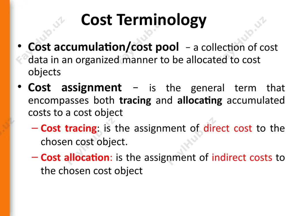 to which the cost is charged to income costs may also be classified on the basis of the time or accounting period they are deducted from revenue. some costs are first recorded as assets and then expensed as they are used or expired. other costs are immediately expensed in the year of incurrence. product costs and periodic costs are the two categories according to this classification. inventorable cost /product costs: are dmc , dlc and fohc. these costs provide no benefit until the product is sold product costs are added to units of product (i.e., "inventoried") as they are incurred and are not treated as expenses until the units are sold. periodic costs: are non manufacturing cost. they are expensed (charged against revenue) immediately and are therefore non- inventoriable. all selling and administrative costs are typically considered to be periodic costs. 15 5. behavioral classification taking the response of a …