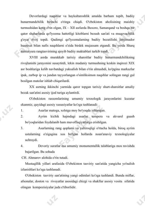 o'zbekiston tasviriy san'atida texnologik jarayonlar - Page 4