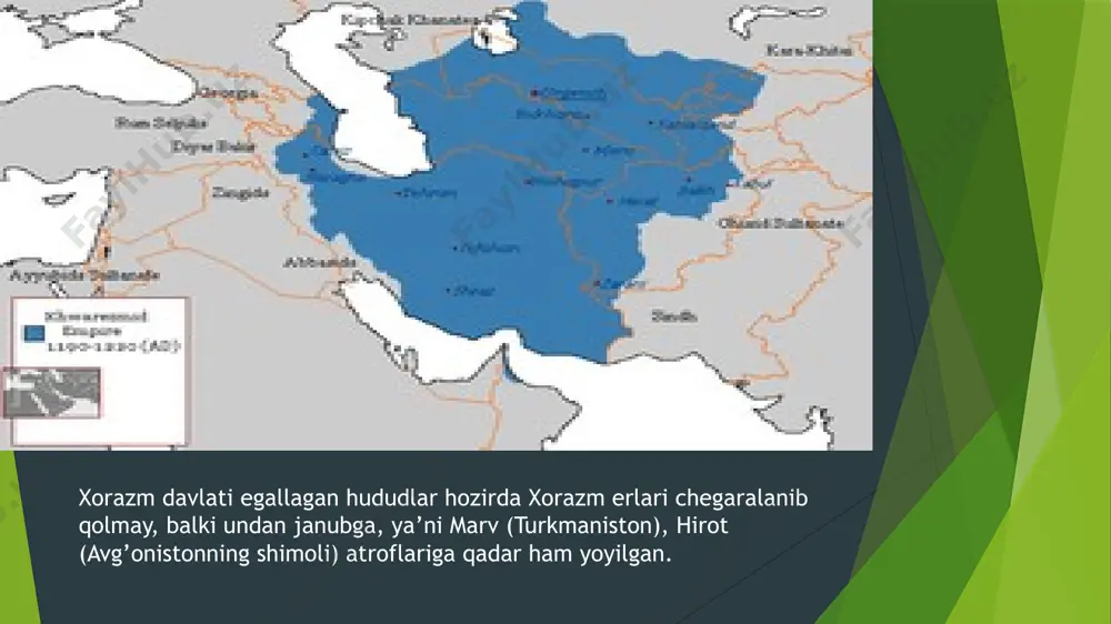 olining bir qismi chorvachilik bilan shug’ullangan, ularning tuya, ot, qo’y – echkilardan iborat suruvlari bo’lgan. xorazmda miloddan avvalgi . ii – i asrlarda va milodiy i yuz yilliklar davrida harbiy texnika sohasida ham katta yutuqqa erishilgan. s.p.tolstovning fikricha, harbiy taktikaning yangi usuli qo’llannilgan va keyin butun o’rta osiyoga yoyilgan. bu yangi texnikaning mohiyati shundan iboratki, jang vaqtida og’ir sovut kiygan, o’q – yoy, uzun nayza, qilich va pichoq bilan qurollangan va zixrlangan otga mingan chacandoz zich saf tortib hujum qilganlar. o’q – yoy uchlari tez va muvozanat saqlash uchun ularning ketiga burgut paridan ishlangan alohida moslama taqilgan. qang’ davlatining joylashgan o’rni haqida olimlar o’rtasida yangicha qarashlar mavjud. a.asqarovning fikricha, hozirgi toshkent va sirdaryo viloyatlari ham janubiy qozog’iston erlarida yashovchi sak qabilalarning makedoniyalik iskandar qo’shinlari va salavkiylarga qarshi kurashlari jarayonida miloddan avvalgi iii asrda yarim o’troq qang’ davlati tashkil topadi degan xulosaga keldi. hozirgi o’zbekiston hududida qadimgi xorazm davlatidan tashqari choch, …