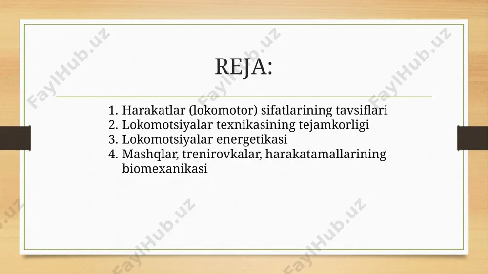 yasini tejamli sarflanishi uchun sharoit yaratiladi. lokomotor sikl vaqtida mushaklarning mexanik ishini hisoblash bevosita va bilvosita kolorimetriya usuli yoki iste’mol qilinayotgan kislorodning miqdori bilan amalga oshiriladi odamning harakat amallarini boshqarish mexanizmi (yangi harakatlar ko‘nikmalarini shakllanish bosqichida) n.a.bernshteyn tomonidan xx asrning 30-40 yillarida asoslangan. key in, ushbu mexanizmning amal qilishini funksional tizimi to‘g‘risidagi nazariy qoidani p.k.anoxin ishlab chiqqan. buni shunday bayon qilish mumkin. odam yangi harakatlarni bajarishi paytida, o‘zi uchun (uning maqsadi va mazmuni asosida) bo‘lajak harakatining ma’lum bir obrazini yaratadi. harakatni bajarish borasida, uni boshqarish dasturi bilan solishtirish sodir bo‘ladi, shu bilan birga, uni ketma-ket korreksiya qilish amalga oshiriladi (sensorli korreksiya). boshqarish mexanizmi, harakatni shakllantirishning uch bosqichini ajratish imkonini beradi. birinchi bosqich - harakatlarni amalga oshiruvchi mushaklar, antogonistmushaklar va boshqa (o‘zlashtirilgan harakatlarda ishtiroki talab qilinmaydigan) mushaklar ishtirokida harakatlar to‘g‘risida umumiy tasavvur shakllanadi; shuning uchun odam harakatni (yoki harakatlarni) ortiqcha kuchangan holda bajaradi va, shu tufayli uni bajarish tezligini ancha kamaytiradi. …