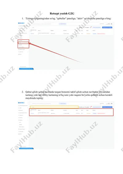 retseptlar yozish g2g — DOCX