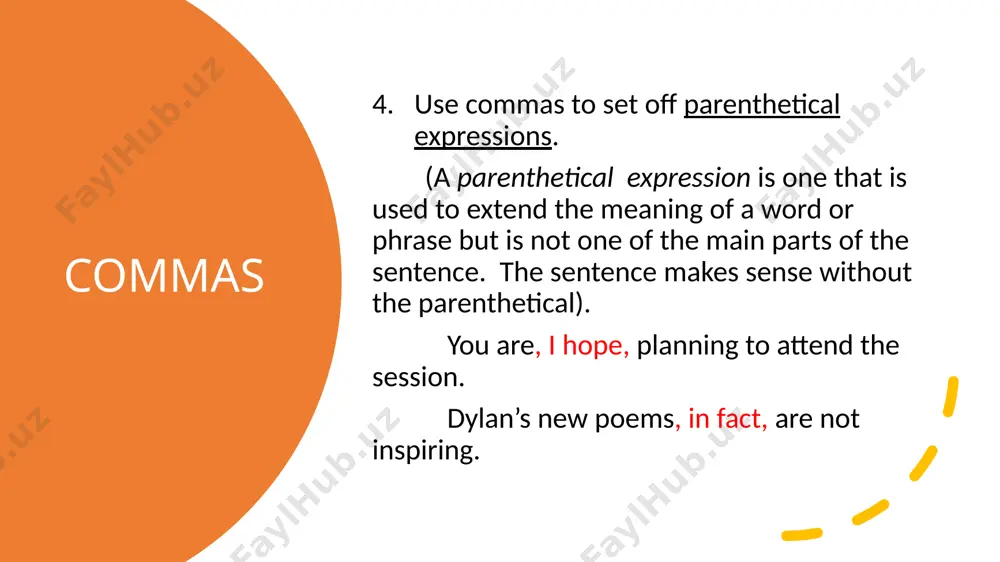 indirect quotation. a direct quotation begins with a capital letter. briana asked, “when do we get our assignments?” other marks of punctuation, used with quotation marks, are placed according to these rules. commas and periods are always placed inside the closing quote marks. “the concert tickets are sold out,” mary said, “and i had hoped to go.” colons and semicolons are placed outside the closing quotation marks. ms. johnson said, “a stitch in time saves nice”; however, i’ll admit i never really understood what that saying means. the end this is not all there is to punctuation, but it will get you started. image1.jpeg image2.jpeg image3.jpeg image4.jpeg image5.jpeg image6.jpeg image7.jpeg image8.jpeg image9.jpeg image10.jpeg image11.jpeg image12.jpeg image13.jpeg image14.jpeg /docprops/thumbnail.jpeg