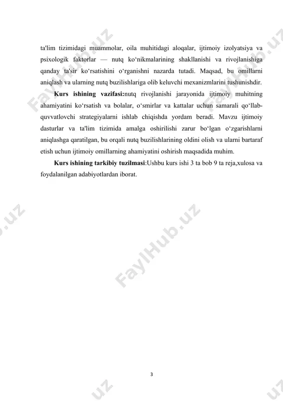 qonli rivojlanishini ta’minlashda muhim o‘rin tutadi. nutq insonning asosiy muloqot vositalaridan biri bo‘lib, u orqali fikr almashish, o‘zini ifoda etish va ijtimoiy hayotga moslashish jarayoni amalga oshiriladi. shu sababli, nutqida muammolar mavjud bo‘lgan bolalarni erta bosqichda aniqlash va ularga mos pedagogik yondashuvlarni qo‘llash ularning kelajakdagi muvaffaqiyatini belgilab beradi.nutq nuqsonlarini bartaraf etish uchun maxsus pedagogik metodlardan foydalanish zarur. eng avvalo, bu muammoni aniqlash va individual yondashuvni belgilash muhimdir. har bir bola o‘ziga xos xususiyatlarga ega bo‘lib, nutq muammolari ham turlicha shakllarda namoyon bo‘lishi mumkin. shuning uchun, pedagoglar va logoped mutaxassislar tomonidan maxsus diagnostika o‘tkazilishi lozim.pedagogik yondashuvlarda eng samarali usullardan biri logopedik mashg‘ulotlardir. bu mashg‘ulotlar orqali bolalar nutq apparatini rivojlantirish, to‘g‘ri talaffuz qilish va muloqot qobiliyatlarini shakllantirish imkoniyatiga ega bo‘ladilar. logopedik mashg‘ulotlar individual yoki guruhli shaklda olib borilishi mumkin. guruhli mashg‘ulotlar orqali bolalar o‘z tengdoshlarining yordami bilan nutqini rivojlantirish imkoniyatiga ega bo‘lishadi.bundan tashqari, pedagogik jarayonda o‘yin metodlaridan foydalanish muhim ahamiyatga ega. o‘yinlar …