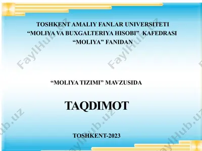 moliya tizimi — PPTX