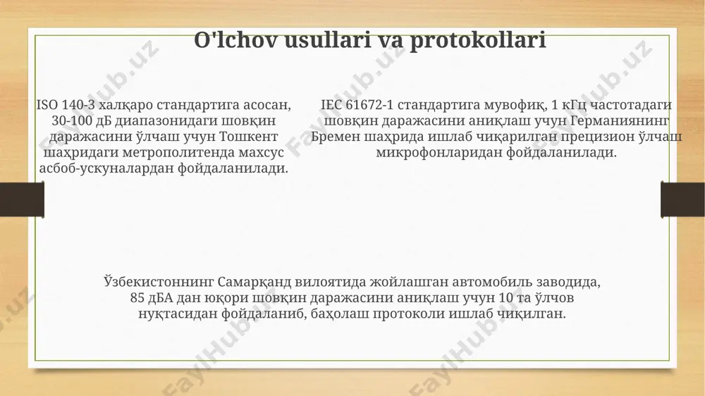 korxonalarda shovqinni tekshirish va baholash - Page 5