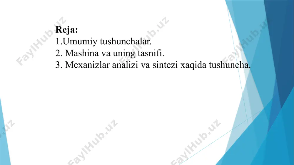 s fanlar muayyan talablarga e'tibor qaratgan holda, faqat ma'lum bir maqsadga mo'ljallangan mexanizmlarni loyihalashni o'rganadi. mashina va uning tasnifi. mashina deb – energiyani, materialni (hom ashyoni) va axborotni qayta ishlab, insonning aqliy va jismoniy mexnatini osonlashtirish, hamda uning sifatini va samaradorligini oshirish uchun xizmat qiladigan texnik jixozga aytiladi. ish bajarashiga qarab mashinalar quyidagi turlarga bo‘linadi: - energetik; - ishchi; - informatsion (axborot) – kibr (kibernetik) mashinalar. машиналар турлари машиналар ишчи машиналар энергетик машиналар ахборот машиналар кибернетик машиналар технологик машиналар транспорт машиналар машина-юритувчилар маши-генераторлар на назорат, бошқариш машиналари математик, электрон машиналар физиологик машиналар роботлар niderlandiya, frantsiya va aqsh jan-per sauvaj, jeyms freyzer stoddart va bernard feringa molekulyar mashinalarni loyihalash va sintez qilishning ilmiy asoslarini yaratganligi uchun kimyo sohasidagi 2016-yilgi nobel mukofotiga sazovor bo'lishdi. molekulyar mashina bu foydali ishlarni bajarishga qaratilgan kvazi-mexanik harakatlarni bajarishga qodir yagona molekula yoki molekulyar kompleks. umuman olganda, molekulyar mashinalarni ikkita keng toifaga bo'lish mumkin: sun'iy va biologik. …