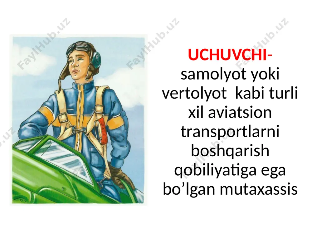 m oluvchi, maxsus bilimlarni o‘zlashtiruvchi, bo‘lajak mutaxassis 67 futbolchi – turli xil futbol mashqlari va o‘yinlarida ishtirok etuvchi 68 kasblar haqida ”odam ishlayotgandagina to'liq inson bo'ladi“. m. guyot “pul izlagan kishi uni hech qachon topa olmaydi. ammo siz uchun qiziq bir narsa qilsangiz, pul sizni o'z-o'zidan topadi” m. barshchevskiy “sizning ishingiz o'zi haqida gapirsa, uni to'xtatmang”. genri kayzer. “o'zingiz yoqtirgan ishni toping va haftaning besh kunida mukofot oling”. jr. jekson braun 69 bolajonlar uchun kasblar rahbar: m.hazratqulov bajaruvchi: s.qayumova samarqand-2023 70 image1.jpeg image2.jpeg image3.jpeg image4.jpeg image5.jpeg image6.jpeg image7.jpeg image8.jpeg image9.jpeg image10.jpeg image11.jpeg image12.jpeg image13.jpeg image14.jpeg image15.jpeg image16.jpeg image17.jpeg image18.jpeg image19.jpeg image20.jpeg image21.jpeg image22.jpeg image23.jpeg image24.jpeg image25.jpeg image26.jpeg image27.jpeg image28.jpeg image29.jpeg image30.jpeg image31.jpeg image32.jpeg image33.jpeg image34.jpeg image35.jpeg image36.jpeg image37.jpeg image38.jpeg image39.jpeg image40.jpeg image41.jpeg image42.jpeg image43.jpeg image44.jpeg image45.jpeg image46.jpeg image47.jpeg image48.jpeg image49.jpeg image50.jpeg image51.jpeg image52.jpeg image53.jpeg image54.jpeg image55.jpeg image56.jpeg image57.jpeg image58.jpeg image59.jpeg image60.jpeg image61.jpeg image62.jpeg image63.jpeg image64.jpeg image65.jpeg image66.jpeg image67.jpeg image68.jpeg image69.jpeg …