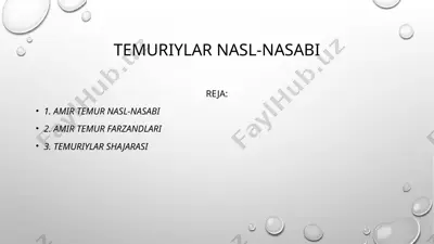 temuriylar nasl-nasabi — PPTX