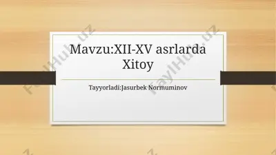 xii-xv asrlarda xitoy — PPTX