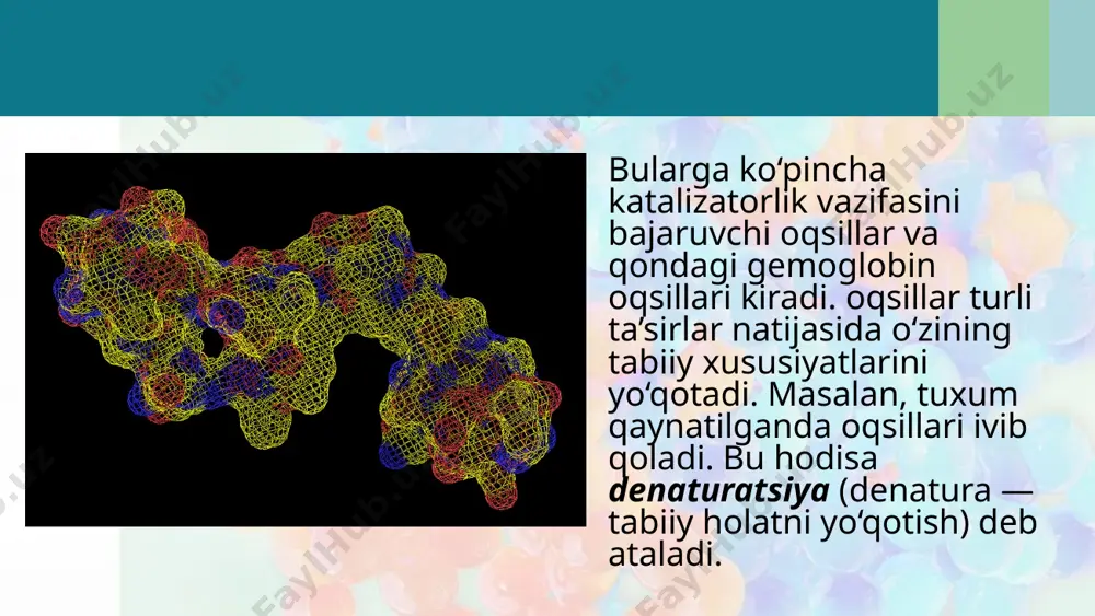 oqsillarning xossalari. oddiy va murakkab oqsillar. 9 - sinf - Page 4