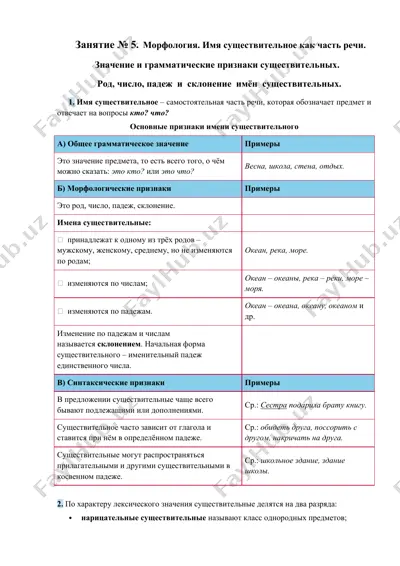 имя существительное как часть речи — DOCX