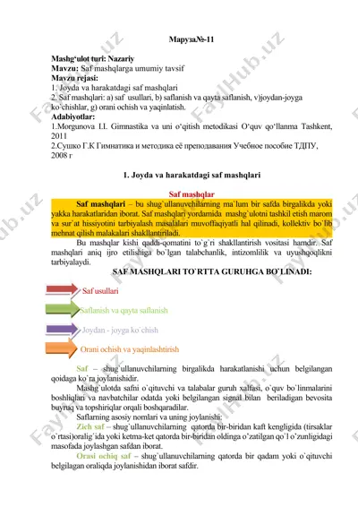 saf mashqlarga umumiy tavsif — DOCX
