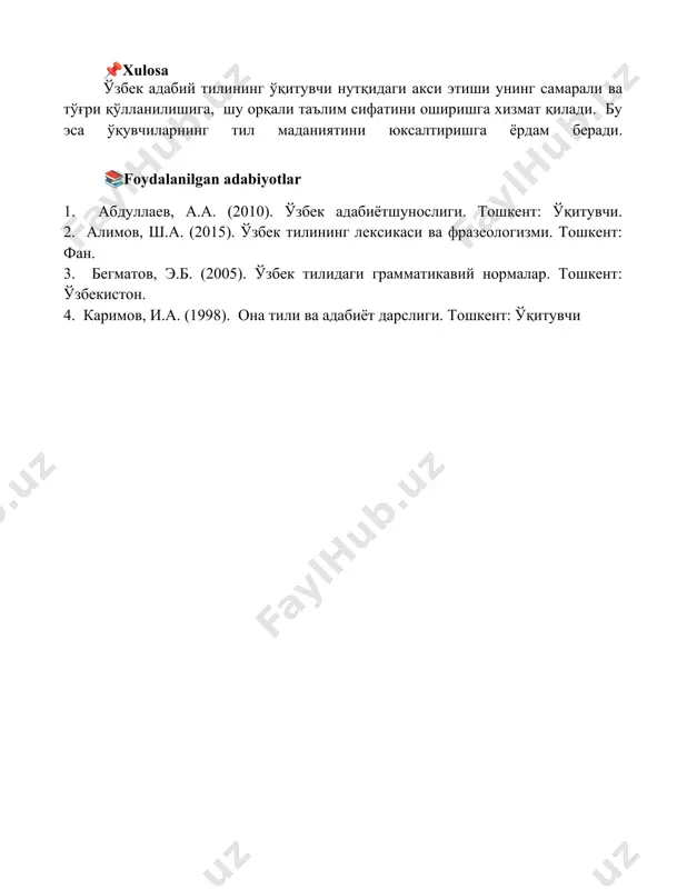 oʻzbek adabiy tili va oʻqituvchi nutqi - Page 5