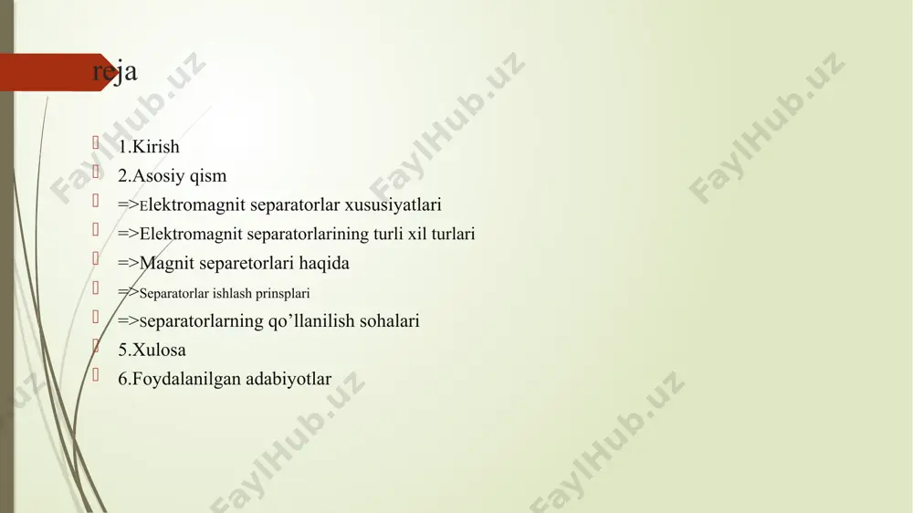 halarda ham qo'llaniladi. elektromagnit separatorning turli xil turlari elektromagnit separatorlarining turli xillari mavjud bo’lib hisoblanadi. masalan ; rcda rcdb rcdc rcde rcdf cf cfl shu kabi elektromagnit separatorlar keng qo’llaniladi. cf va cfl to'xtatib qo'yilgan elektromagnit separatorlar xitoyda qo'llaniladi, ammo ular xitoyda qo'llaniladi va hozirda katta miqdorda qo'llanilmoqda. ular doimo ishlashga, barqaror va ishonchli ishlashga, narx bo'yicha oqilona, parvarishlash darajasi past bo'lgan va foydalanuvchilarga juda bog'liq bo'lgan. ko'p ishlaydigan magnit qutbli magnit kontakt tuzilishi temirni noto'g'ri ish muhitida olib tashlashning umumiy usuli hisoblanadi. rcdb quruq disk elektromagnit separator bilan foydalanish mumkin. kompyuter qo'llab-quvvatlanadigan dizayni optimallashtirishdan foydalanganligi sababli, ushbu mahsulot qatori mahsulot tuzilmasini yaxshilashga erishdi va texnik parametrlari shunga o'xshash xorijiy mahsulotlar darajasiga yetdi. eslatma: cf - mis yadrolari, cfl yashil rangli alyuminiy yadro sariqlarini bildiradi. magnit separator qanday ishlaydi? magnit separatorning asosiy ishlash printsipi metall zarralarini magnit maydon manbaiga jalb qilishdir. jarayon don va boshqa quyma materiallarni konteynerdan konveyerga yoki …
