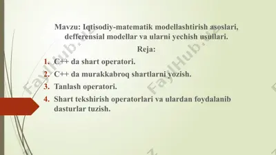 iqtisodiy-matematik modellashtirish asoslari — PPTX