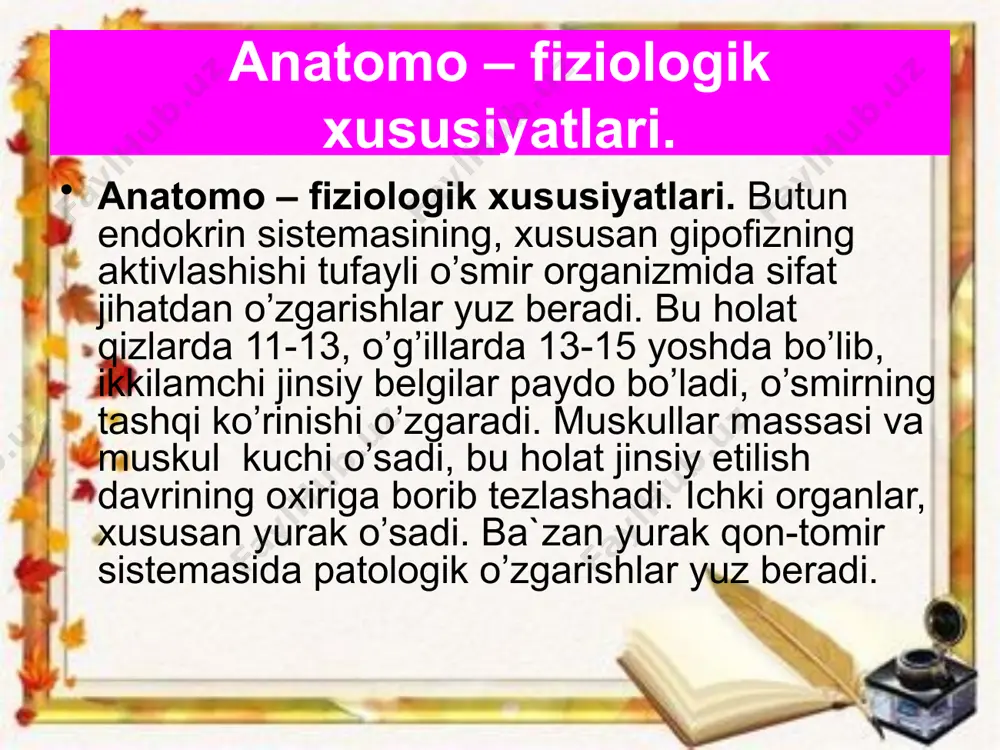 ayta tarbiyalash, shaxsda hukm surib kelayotgan ayrim illatlarni bartaraf qilish imkoniyati mavjuddir. bu jarayon o’ta murukkab, ota-onadan, o’qituvchilardan, jamoat tashkilotlaridan, mahalla faollaridan katta kuch, sabr-toqat, uzoq mehnat va chuqur izlanishlar talab qiladi. tarbiyasi qiyin o’smirlar tipologiyasi tarbiyasi qiyin o’smirlar hatti-harakatini izchil va muntazam o’rganish, ular orasida axloq qoidalaridan chetga chiqish hollarining sabablari turlicha ekanini yaqqol isbotlamoqda. odatda tarbiyasi qiyin o’smirlar jinoiy va axloqiy qonunbuzarliklar guruhiga ajratib o’rganiladi. maxsus tadqiqotlar qonunbuzar o’smirlardagi salbiy hatti-harakatlarning vujudga kelishi sabablariga qarab, tarbiyasi qiyin o’smirlarning taxminiy tipologiyasini tuzish imkonini beradi. birinchi guruhga balog’atga yetmagan. andishasiz, qaysar o’smirlar kiradi. bunday o’smirlar shaxsiy qarashi, o’zgalarga baho berishi axloq ehtiyojlarini maktab, oila va jamoatchilik fikriga qarshi qo’yadilar. mustaqil ijodiy fikr yuritish, o’z-o’zini nazorat qilish, o’z-o’zini tanqid qilish singari shaxs sifatlarini shakllantirishga e’tibor berish zarur. yo’l qo’ygan kamchiliklarini dalillar asosida ko’rsatib berish, qayta tarbiyalashda muhim ahamiyat kasb etadi. tarbiyasi qiyin o’smirlarni guruhlarga ajratish maqsadida, individual suhbatlashish ularning savol varaqasini …