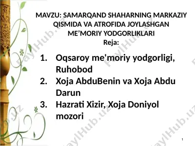 oqsaroyme'moriyyodgorligi — PPTX