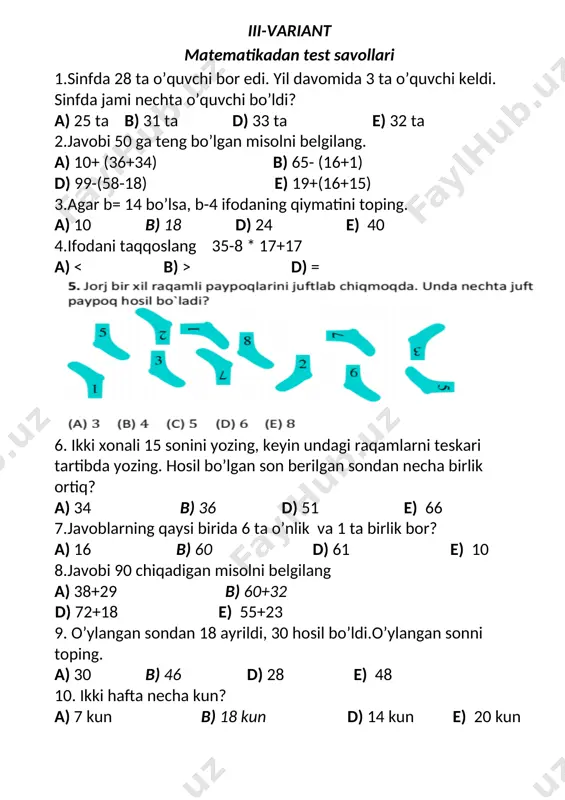 matematikadan test savollari - Page 3