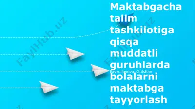 bolalarni maktabga tayyorlash — PPTX