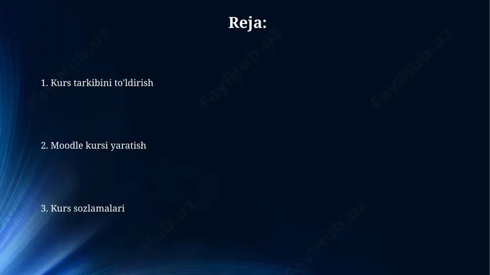 i (pdf, video), topshiriqlar, vikilarni joylashtirish, o'quvchilarning ma'lumotlarni oson topishi va o'rganishiga yordam beradi. topshiriqlarni yaratish va baholash har bir topshiriq uchun aniq topshiriq bayonini, topshiriqni topshirish muddatini va 10 balldan 100 ballgacha bo'lgan ballar miqdorini belgilab qo'yish talabalarga aniqlik kiritadi. topshiriqlarni baholash jarayonini soddalashtirish uchun rubrika yordamida 4 ta asosiy mezon (masalan, tarkib, uslub, grammatika, manbalar) bo'yicha baholashni amalga oshirish mumkin. kurs sozlamalarini o'zgartirish kursga kirish vaqti chegaralarini belgilash, masalan, 1-yanvardan 31-dekabrgacha, shuningdek, o'quvchilarning kursga kirish huquqini boshqarish mumkin. kursning nomi, tavsifi va kalit so'zlarini o'zgartirish orqali, 100 ta belgidan iborat bo'lgan meta-ma'lumotlarni to'g'rilashingiz va seo optimallashtirishni amalga oshirishingiz mumkin. vikilarni yaratish va tahrirlash vikilarni yaratishda 3 dan ortiq ustunlar qo'shish mahsuldorlikni oshiradi, ammo 7 dan ortiq ustunlar chalkashlikka olib kelishi mumkin. optimal miqdor har bir kursning o'ziga xos talablariga bog'liq. vikilarni formatlash uchun html teglaridan foydalanish mumkin, bu esa matnni, jadvallarni va boshqa elementlarni aniqroq va tizimli tarzda …