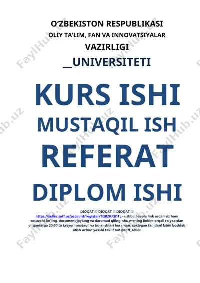 tovar moddiy zahiralar hisobi nazorati — DOCX