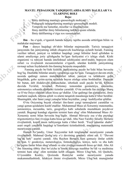 pedagogik tadqiqotlarda ilmiy dalillar va ularning roli — DOC