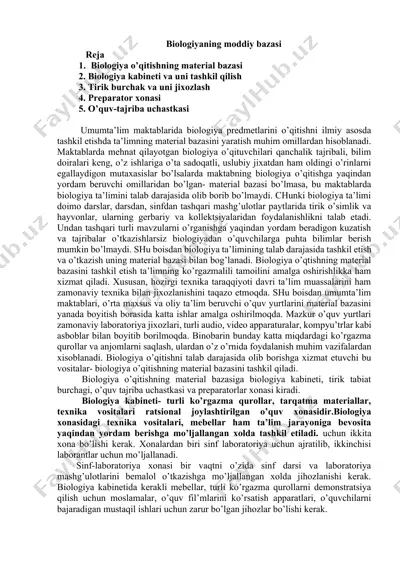 biologiyaning moddiy bazasi — DOCX