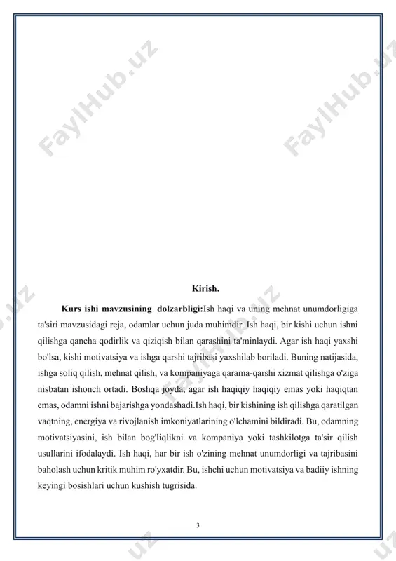 bulardan tashqari aksar mamlakatlarda ish haqidan tashqari mehnatda erishgan yutuqlari uchun mukofotlash ham mavjud. bular vaqtbay mukofot, ishbay mukofot tizimlari hamda korxonada olingan foyda hisobidan ajratiladigan moddiy ragʻbatlantirish fondidan mukofotlash tizimidir. qadimgi misr oʻrta qirolligi, qadimgi yunoniston va qadimgi rim ish haqi toʻlangan eng qadimiy davlatlarga kiradi(2-chizma). 2-chizma.ish haqi oralig'i ish haqi miqdori yollanma xodimlarning turmush darajasini ifodalovchi koʻrsatkichdir. nominal va real ish haqi koʻrsatkichlari mavjud. nominal ish haqi yollanma xodimning oʻz mehnati evaziga olgan pul daromadalari. real ish haqi xodimning olgan ish haqiga qancha va qanday isteʼmol buyumlari sotib olishi va madaniy-maishiy xizmatlardan foydalanish mumkinligini koʻrsatadi. boshqacha aytganda real ish haqi — bu nominal ish haqining „xarid etish“ qobiliyati. real ish haqi boshqa sharoitlar bir xil boʻlganda, nominal ish haqiga toʻgʻri mutanosibdir va isteʼmol buyumlari va xizmatlar narxining darajasiga teskari mutanosibdir. odatda, mehnat bozorida ish kuchiga muvozanatli narx shakllanadi. bu narx ish haqi yoki ish haqi stavkasi deb ataladi. …