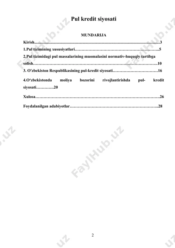mamlakatda inflyatsiya 6,1 foizni tashkil etganini ko'rsak, majburiy zaxiralar yuqori bo'lib qolayotganini ko'ramiz. majburiy zaxiralar normasini o'zgartirish orqali markaziy bank tijorat banklarining likvidlik darajasini iqtisodiy vaziyatga qarab ruxsat etilgan minimal darajada ushlab turadi. bu markaziy bank tomonidan mamlakatdagi pul massasi hajmini tartibga solish uchun ishlatiladigan vositadir. majburiy zaxiralar normasining o'zgarishi kredit tashkilotlarining rentabelligiga ta'sir qiladi bundan tashqari, ushbu usul inflyatsiyaga qarshi eng samarali vosita bo'lib xizmat qiladi. ushbu pul-kredit siyosati vositasi eng kuchli hisoblanadi, chunki u butun bank tizimining asoslarini qamrab oladi. bu shunchalik kuchliki, aslida u ochiq bozor operatsiyalarida bo'lgani kabi har kuni emas, balki bir necha yilda bir marta qo'llaniladi. tijorat banklarini qayta moliyalashtirish. qayta moliyalashtirish kredit tashkilotlari tomonidan markaziy bankdan pul mablag'larini olishni anglatadi. kurs ishi mavzusining ob’ekti va predmeti. maqsadga muvofiq ishda quyidagi vazifalar qo'yildi: · 1) milliy ishlab chiqarishning barqaror o'sish sur'ati; · 2) barqaror narxlar; · 3) aholi bandligining yuqori darajasi; · 4) to'lov …