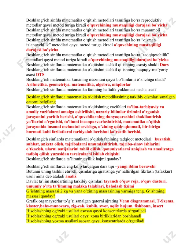 ini ajrating: 45:5, 48:3, 70:14, 90:30, 22:2, 54:9, 47:47, 91:13 boʻlishning jadvalli xollarini ajrating: 45:5, 48:3, 70:14, 90:30, 22:2, 54:9, 47:47, 36:6, 72:8 boʻlishning ogʻzaki bajariladigan xollarini ajrating: 45:5, 48:3, 70:14, 90:30, 22:2, 54:9, 4747:47, 36:6, 472:8 boʻlishning yozma bajariladigan xollarini ajrating: 45:5, 48:3, 70:14, 90:30, 22:2, 54:9, 47:47, 91:13 boshlang‘ich sinfda matematika o‘qitish metodlari tasnifiga ko‘ra og‘zaki metodlar qaysi metod turiga kiradi o’quvchilar bilim olish manbai bo’yicha boshlang‘ich sinfda matematika o‘qitish metodlari tasnifiga ko‘ra “ko’rgazmali”metodlar qaysi metod turiga kiradi o’quvchilar bilim olish manbai bo’yicha boshlang‘ich sinfda matematika o‘qitish metodlari tasnifiga ko‘ra “amaliy ish” metodlari qaysi metod turiga kiradi o’quvchilar bilim olish manbai bo’yicha boshlang‘ich sinfda matematika o‘qitish metodlari tasnifiga ko‘ra induksiya metodi qaysi metod turiga kiradi o’quvchi yaxshi fikr yuritishi yo’nalishi bo’yicha boshlang‘ich sinfda matematika o‘qitish metodlari tasnifiga ko‘ra deduksiya metodi qaysi metod turiga kiradi o’quvchi yaxshi fikr yuritishi yo’nalishi bo’yicha boshlang‘ich sinfda matematika o‘qitish metodlari tasnifiga ko‘ra analogiya …