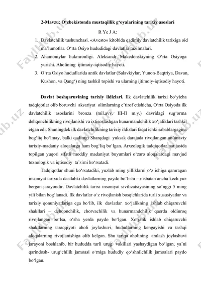 o‘zbekistonda mustaqillik g‘oyalarining tarixiy asoslari — DOCX