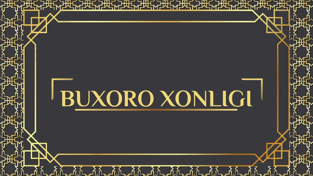 iga kelib ―buxoro mamlakati amudarѐning sharqiy sohillaridan, ya’ni, rossiya pomiridan to xivaning keng davlatlarigacha cho‘zilib boradi. buxoro shimol tarafdan qizilqum sahrosi bilan, g‘arb tarafdan sirdarѐ hamda xo‘qand xonligi bilan, janubda esa afg‘oniston, sharqda turkman o‘lkasi hamda xiva dashti bilan chegaradosh ‖ xix asrning 50-yillarida buxoro amirligi bir necha viloyatlardan tashkil topgan bo‘lib,ulardan buxoro va samarqand o‘z navbatida tumanlarga bo‘lingan edi. viloyat hukumdorlari hokim deb atalgan. keyinchalik viloyat o‘rniga bekliklar paydo bo‘lgach ularning hukmdorlari bek deb atalgan yangi ma’lumotlarga ko‘ra, bu davrda buxoro amirligida 44 ta beklik mavjud bo‘lgan. mirzo badi devonning ―majma’ ul-arqam‖ asaridagi ma’lumotlarga ko‘ra,amirlik quyidagi ma’muriy-hududiy bo‘laklarga: 100 ming tanobdan iborat sug‘oriladigan yer tumanga, 50 ming tanobdan iborat sug‘oriladigan yer hazoraga, 25ming tanob sug‘oriladigan yer nimhazoraga, 10-15 ming tanob sug‘oriladigan yer obxo‘riga, 400 tanob sug‘oriladigan yer qariyaga, 300 tanob sug‘oriladigan yer ma’razaga (ekinzor) bo‘lingan. bunday tartibda bo‘linish bo‘yicha xiroj, zakot va boshqa turdagi soliqlarni yig‘ish va olish qulay …