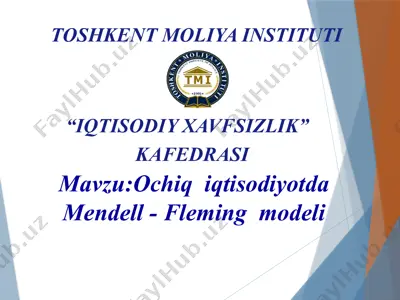 ochiq iqtisodiyotda mendell - fleming modeli — PPTX