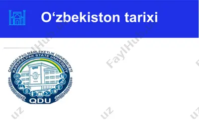 o‘zbekiston tarixi — PPTX