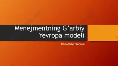 menejmentning g’arbiy yevropa modeli — PDF