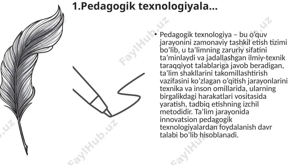 hilik mahoratini rivojlantirishni talab etadi. 1-bosqichda tayyor metodik tavsifnoma (mavjud innovatsiya, masalan xorij tajribasida qo’llanilgan ammo biz uchun yangi)lardan foydalanish amalga oshiriladi. 2-bosqichda mavjud tizimga pedagog o’zining yangi g’oyalarni, metodini kiritadi. pedagoglarning innovatsion yondashuvini qaror toptirishning 3- bosqichida o’sha ikkinchi bosqichda yaratgan g’oya, innovatsion metodini o’zi faoliyat yuritayotgan muassasada amalga oshirish mazmuni, shakl va metodlarini tizimlashtiradi. 4-bosqichda esa pedagog o’qitish va tarbiyalashga oid o’z konsepsiyasi( g’oyalari yig’indisi) yoki metodikasini yaratadi. image2.jpg image3.jpg image4.png image5.svg image6.png image7.svg image8.png image9.svg image10.png image11.svg image1.png .msftofcthm_background1_fill { fill:#ffffff; } .msftofcthm_background1_fill { fill:#ffffff; } .msftofcthm_background1_fill { fill:#ffffff; } .msftofcthm_accent6_fill_v2 { fill:#4d4d4d; } /docprops/thumbnail.jpeg