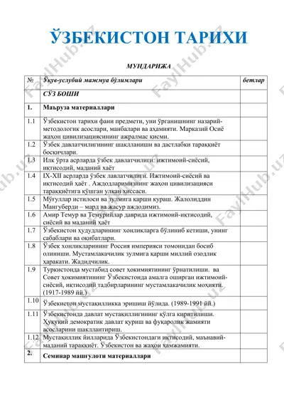 ўзбекистон тарихи — DOCX